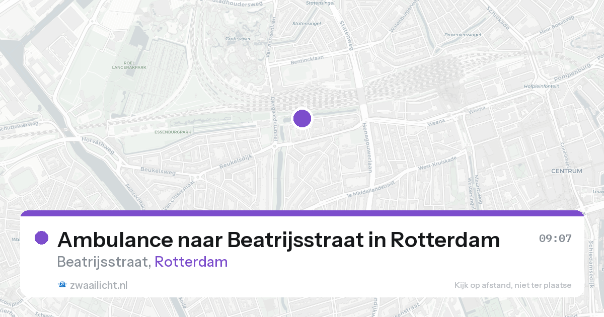 Ambulance naar Beatrijsstraat in Rotterdam — 15 aug 2026