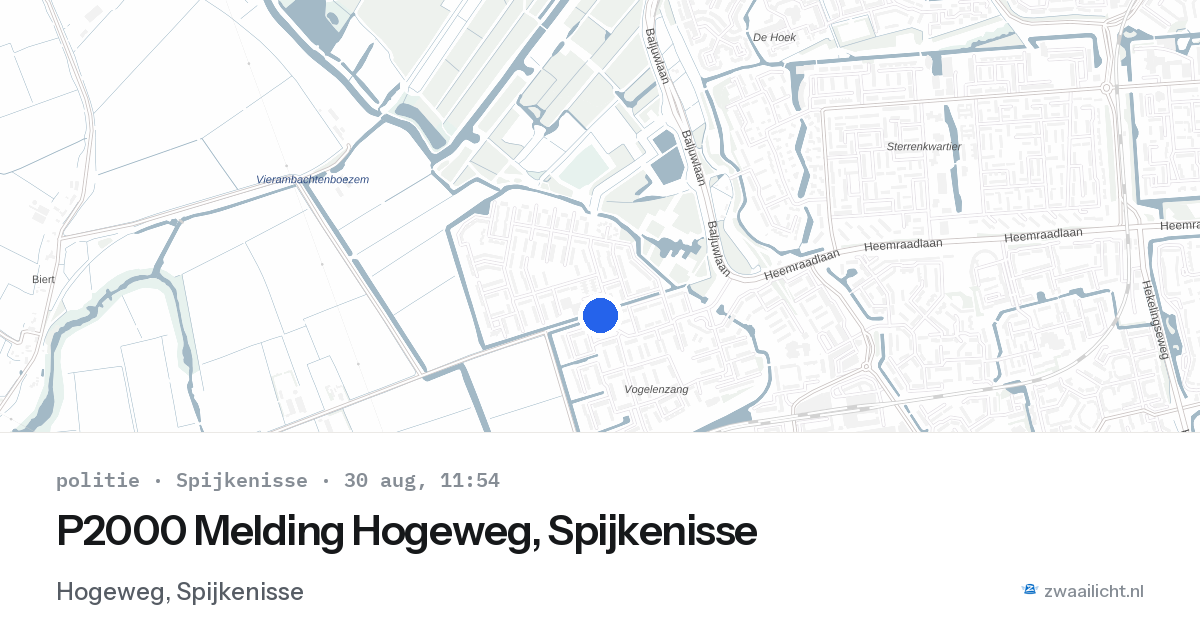 P2000 Melding Hogeweg, Spijkenisse — 30 aug 2026