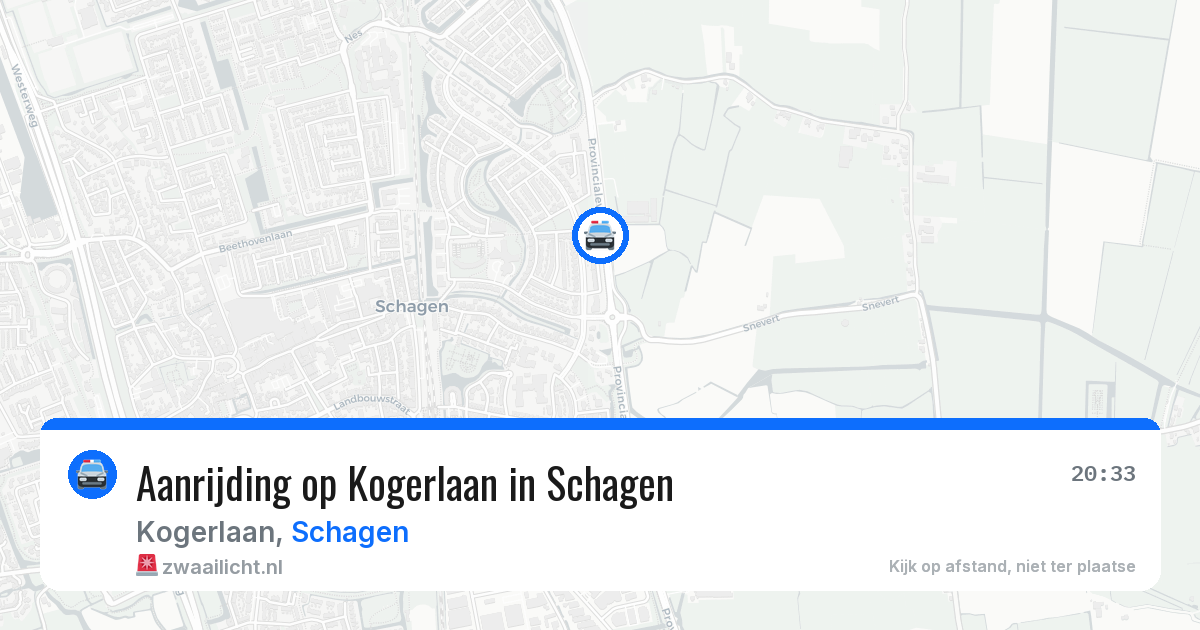 Aanrijding op Kogerlaan in Schagen — 24 jun 2026