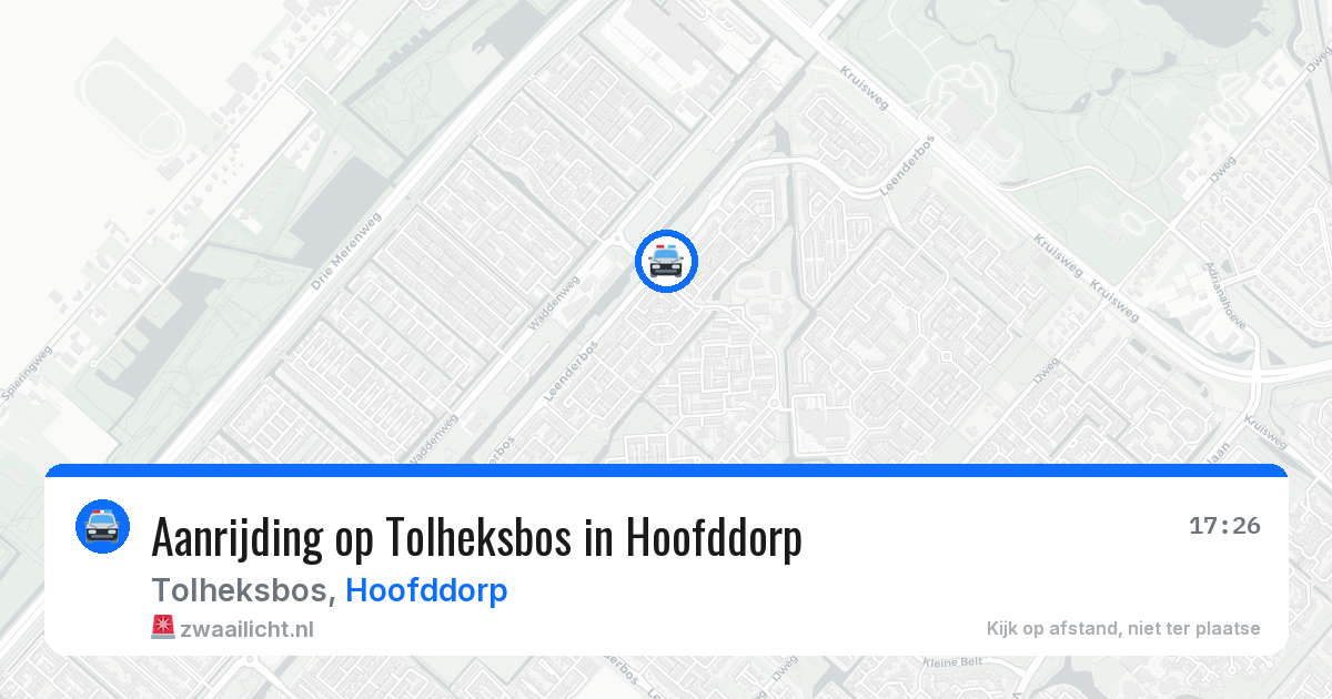 Aanrijding op Tolheksbos in Hoofddorp — 3 apr 2026