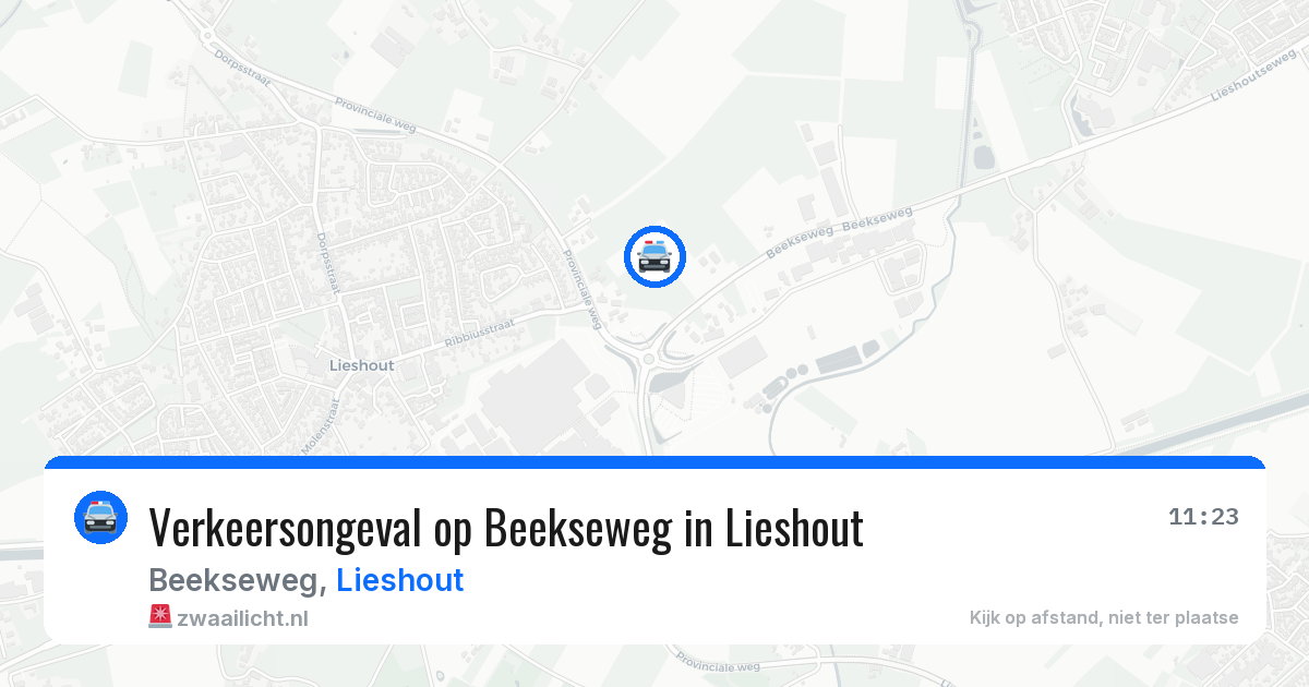 Verkeersongeval op Beekseweg in Lieshout — 16 feb 2026