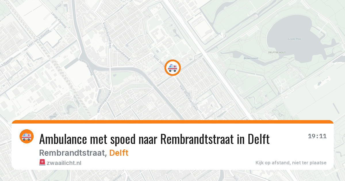 Ambulance met spoed naar Rembrandtstraat in Delft — 27 mei 2026