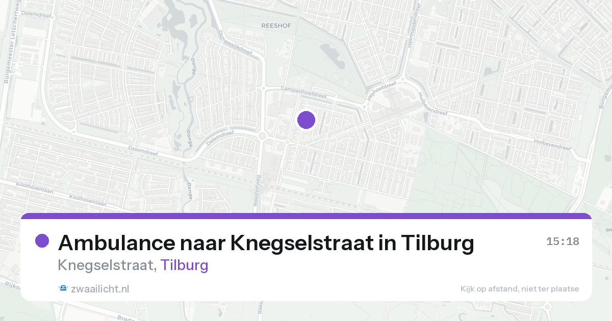 Ambulance naar Knegselstraat in Tilburg — 16 aug 2026