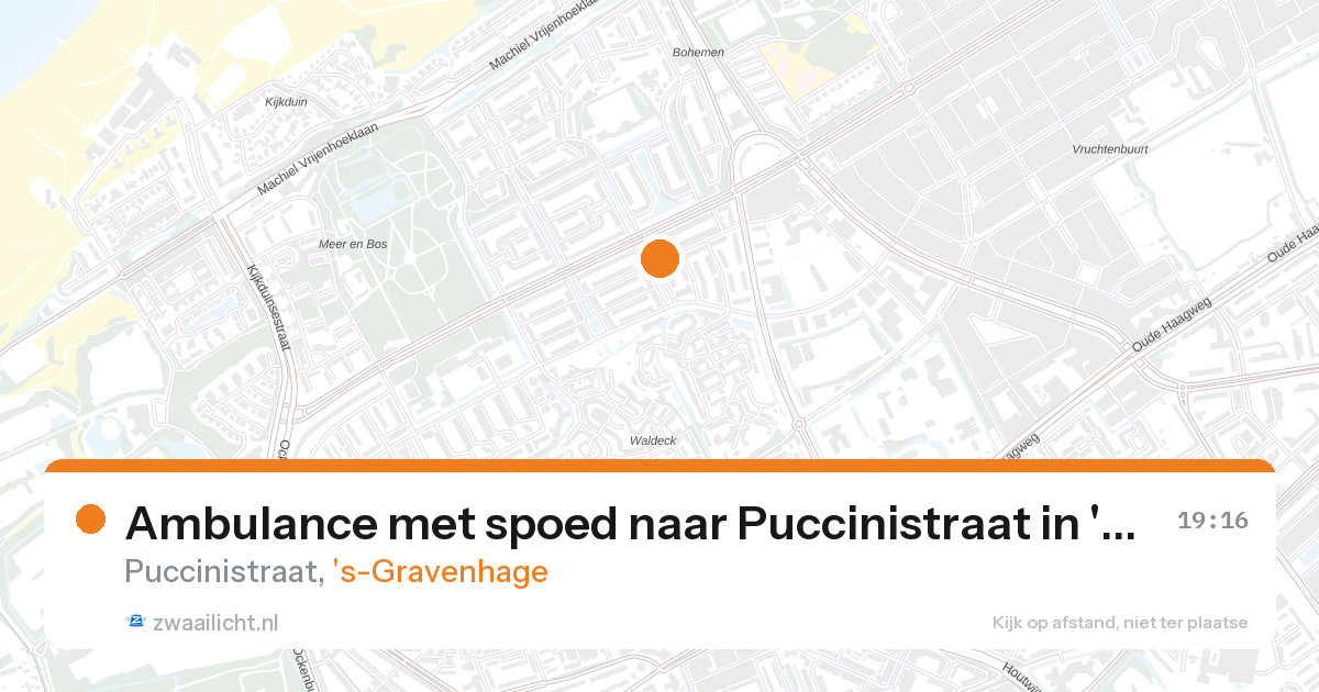 Ambulance met spoed naar Puccinistraat in 's-Gravenhage — 28 aug 2026