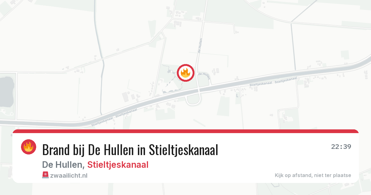 Brand bij De Hullen in Stieltjeskanaal — 3 aug 2026
