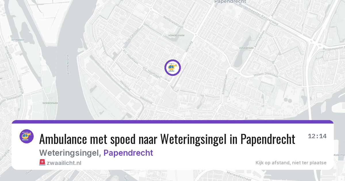 Ambulance met spoed naar Weteringsingel in Papendrecht — 10 aug 2026