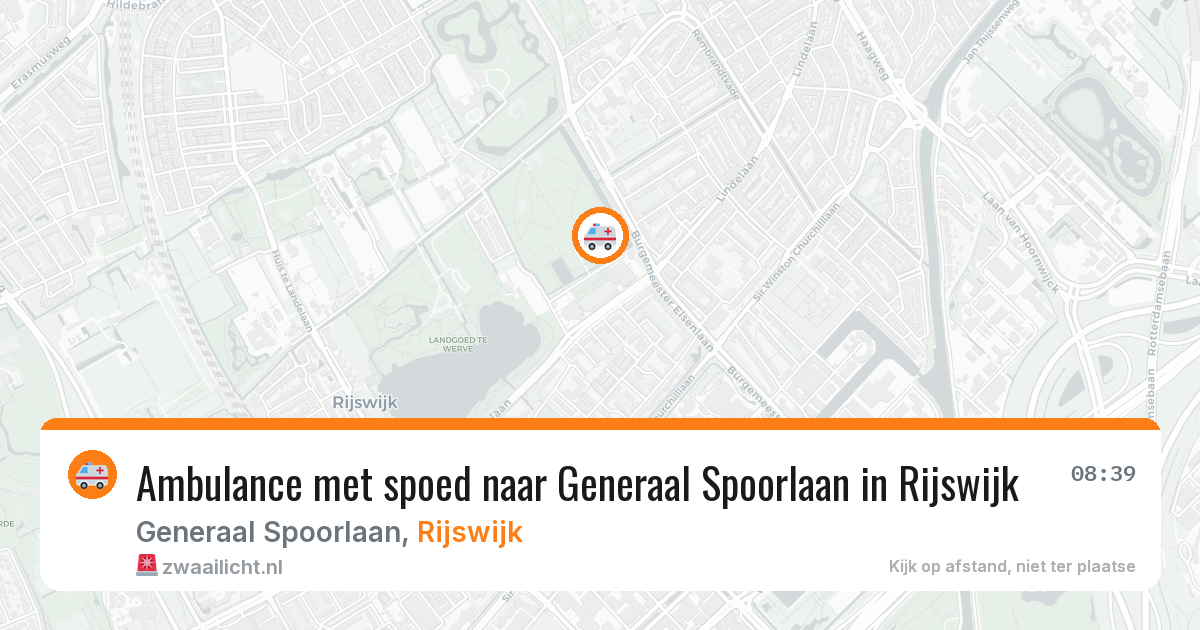 Ambulance met spoed naar Generaal Spoorlaan in Rijswijk — 1 aug 2026