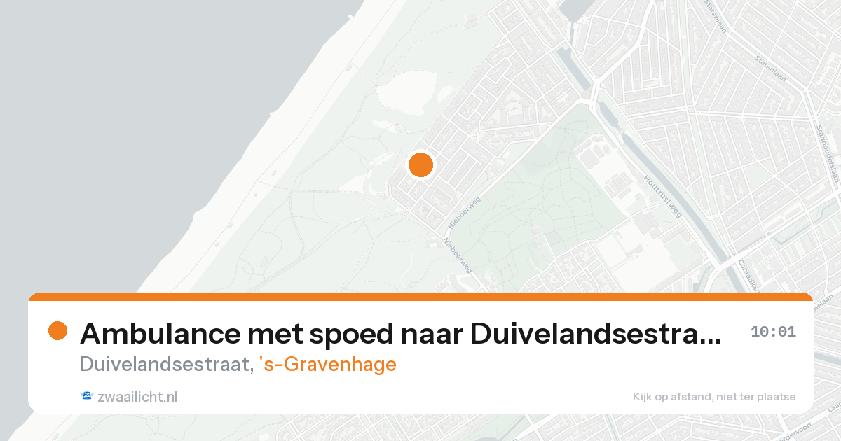 Ambulance met spoed naar Duivelandsestraat in 's-Gravenhage — 16 aug 2026