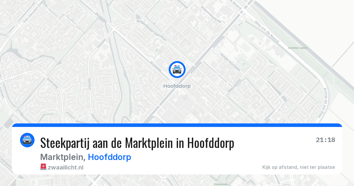 Steekpartij aan de Marktplein in Hoofddorp — 16 jun 2026