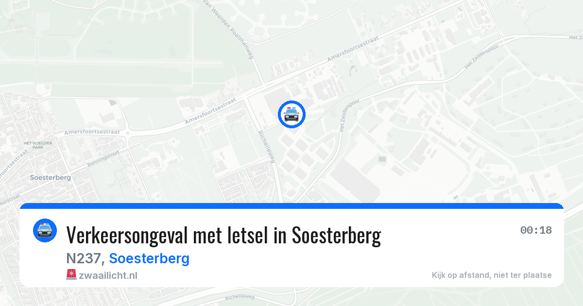 Verkeersongeval met letsel in Soesterberg — 13 aug 2026