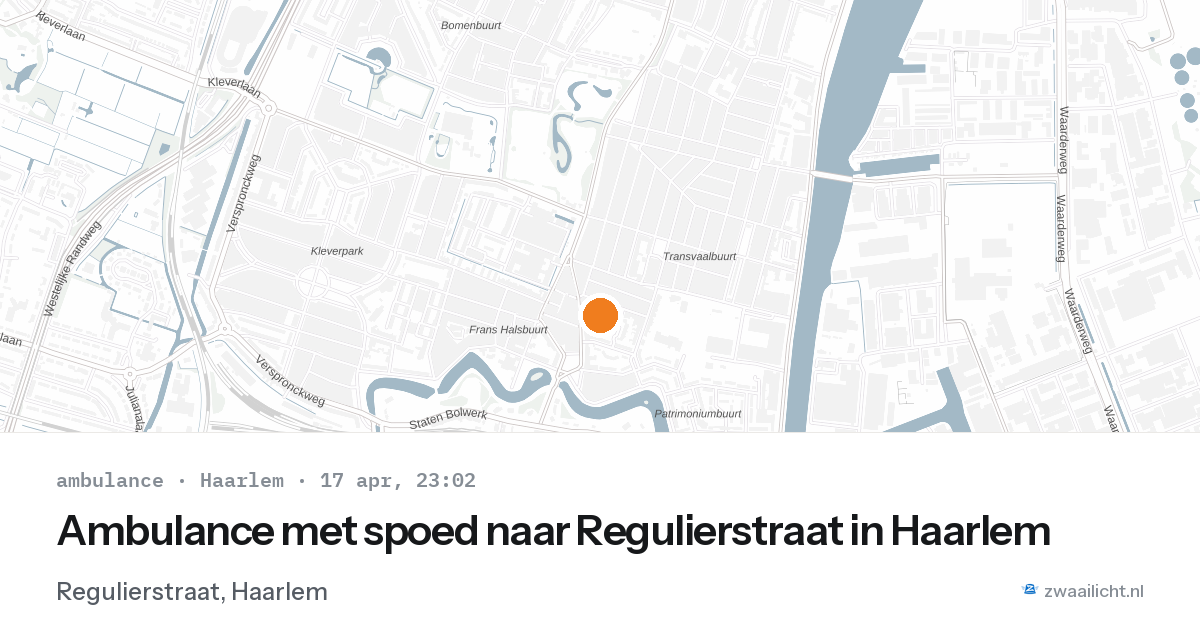 Ambulance met spoed naar Regulierstraat in Haarlem — 17 apr 2026