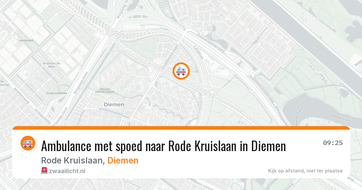 Ambulance met spoed naar Rode Kruislaan in Diemen — 13 aug 2026