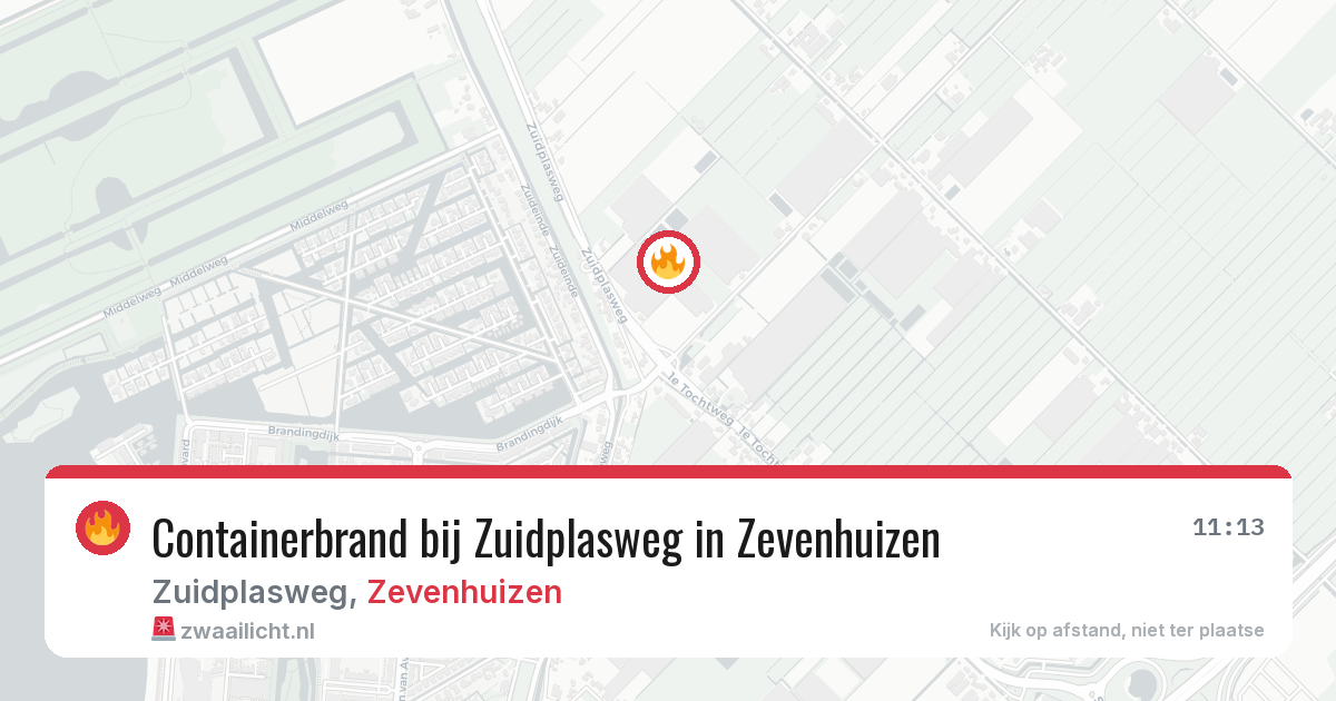 Containerbrand bij Zuidplasweg in Zevenhuizen — 29 apr 2026