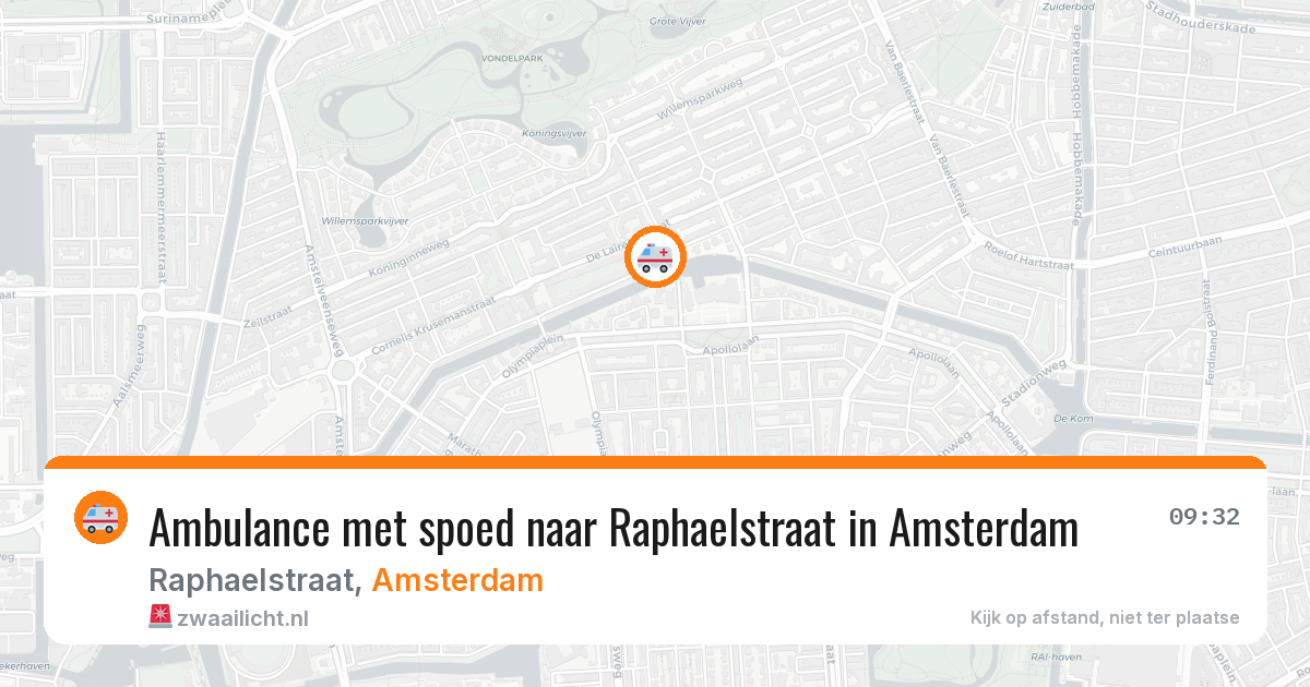 Ambulance met spoed naar Raphaelstraat in Amsterdam — 5 aug 2026