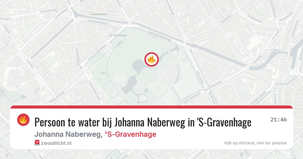 Persoon te water bij Johanna Naberweg in 'S-Gravenhage — 6 jul 2026