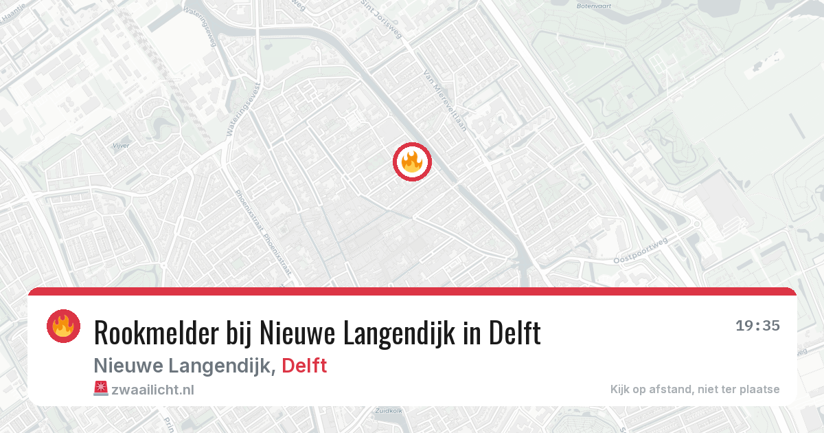 Rookmelder bij Nieuwe Langendijk in Delft — 19 mrt 2026