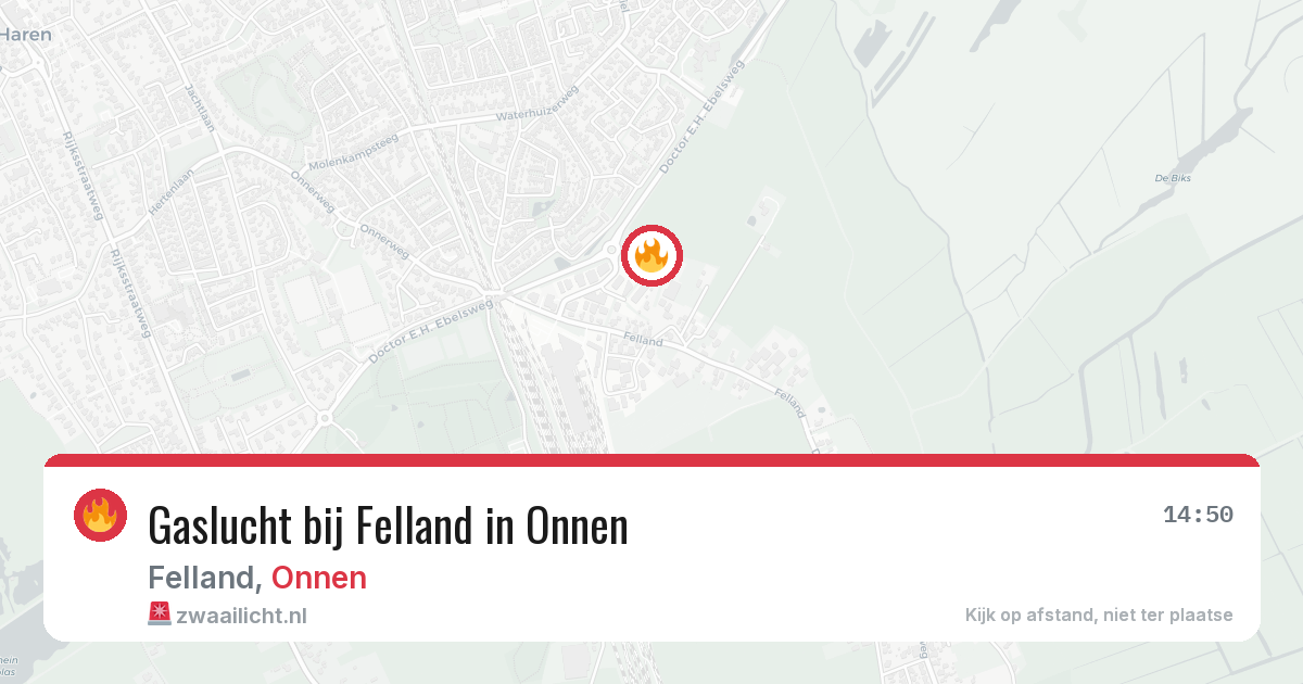 Gaslucht bij Felland in Onnen — 26 jun 2026