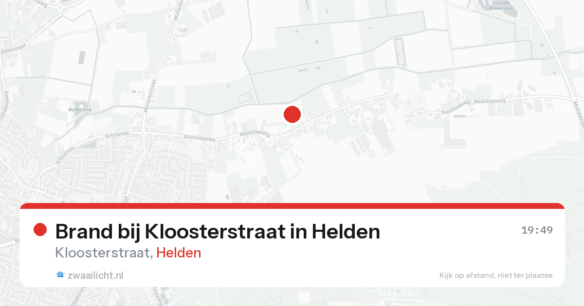 Brand bij Kloosterstraat in Helden — 31 jan 2026