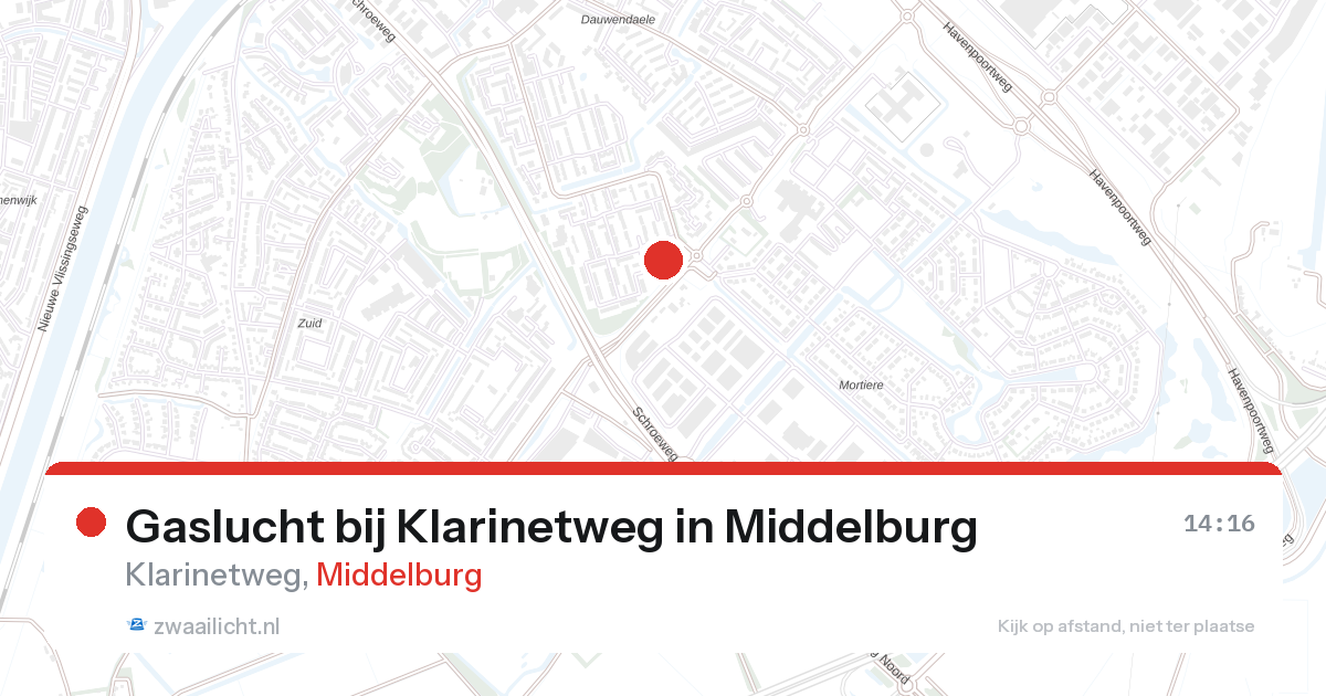 Gaslucht bij Klarinetweg in Middelburg — 17 jun 2026