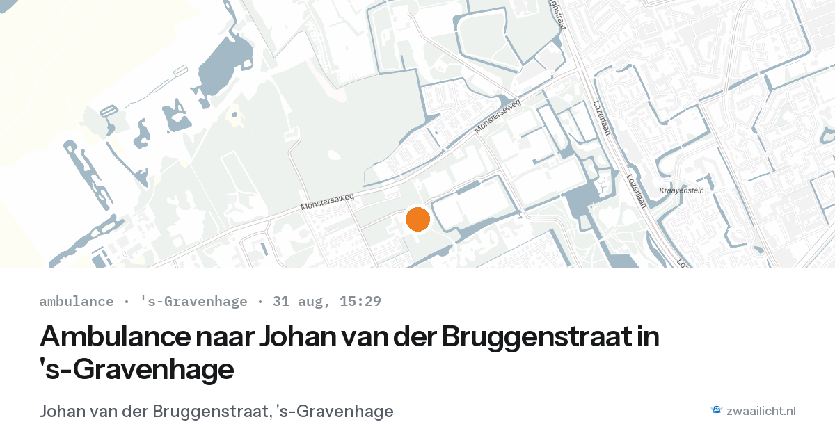 Ambulance naar Johan van der Bruggenstraat in 's-Gravenhage — 31 aug 2026