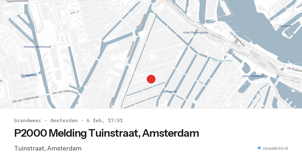 P2000 Melding Tuinstraat, Amsterdam — 6 feb 2026