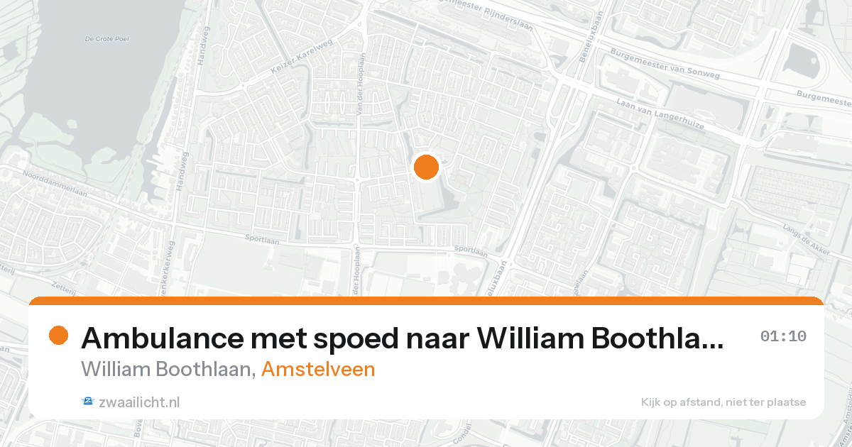 Ambulance met spoed naar William Boothlaan in Amstelveen — 22 aug 2026