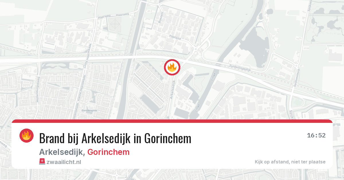 Brand bij Arkelsedijk in Gorinchem — 12 aug 2026