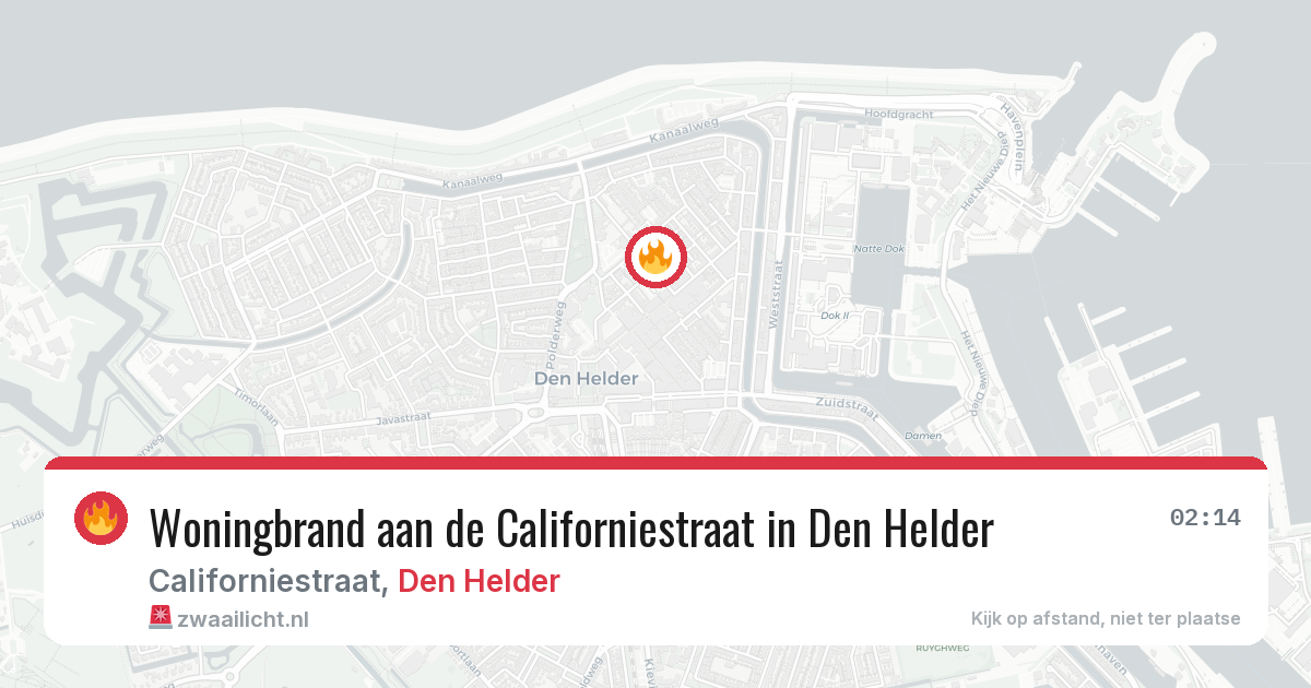 Woningbrand aan de Californiestraat in Den Helder — 30 mrt 2026