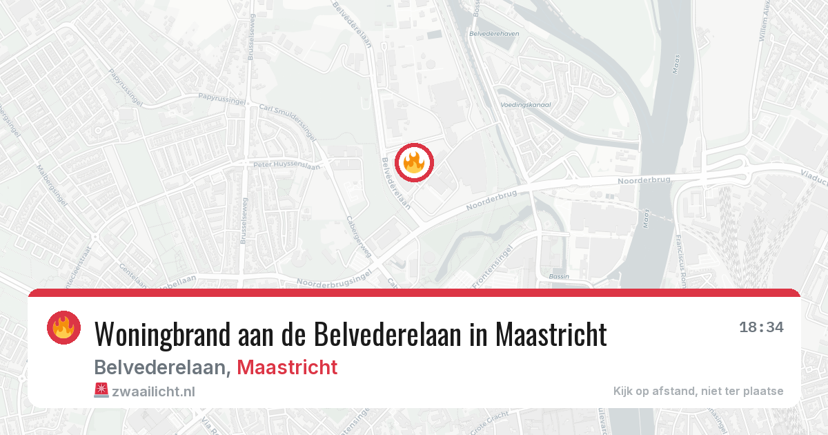 Woningbrand aan de Belvederelaan in Maastricht — 22 apr 2026