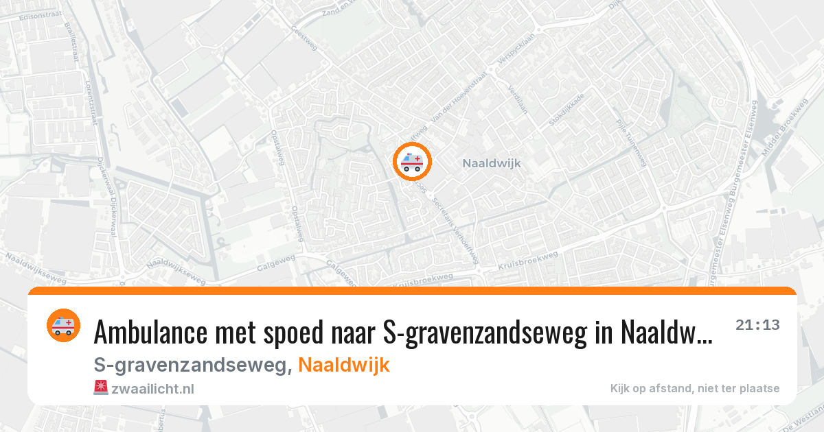 Ambulance met spoed naar S-gravenzandseweg in Naaldwijk — 3 jul 2026