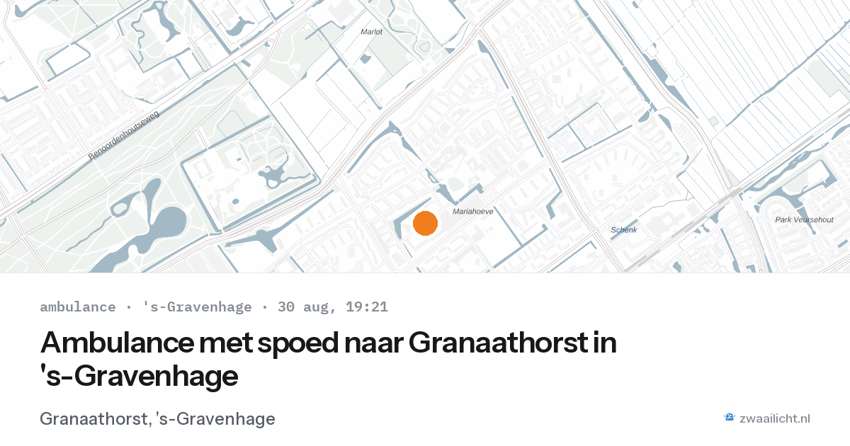 Ambulance met spoed naar Granaathorst in 's-Gravenhage — 30 aug 2026