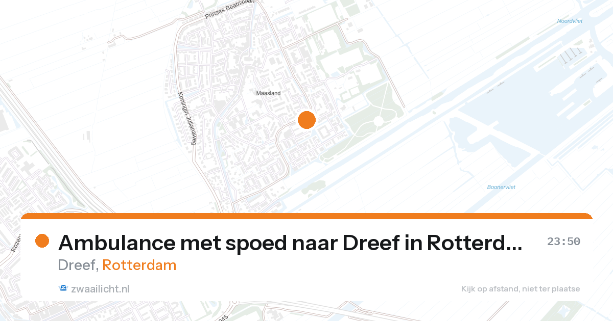 Ambulance met spoed naar Dreef in Rotterdam — 26 aug 2026