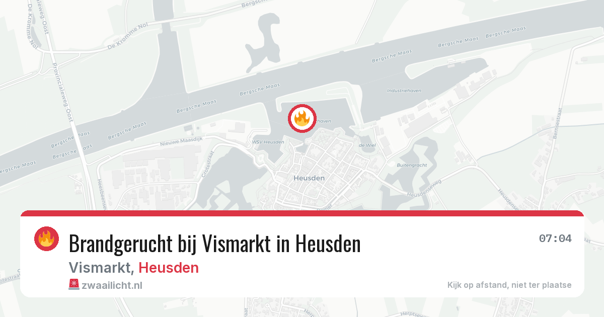 Brandgerucht bij Vismarkt in Heusden — 30 mrt 2026