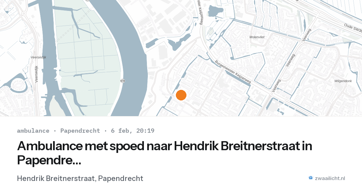 Ambulance met spoed naar Hendrik Breitnerstraat in Papendrecht — 6 feb 2026