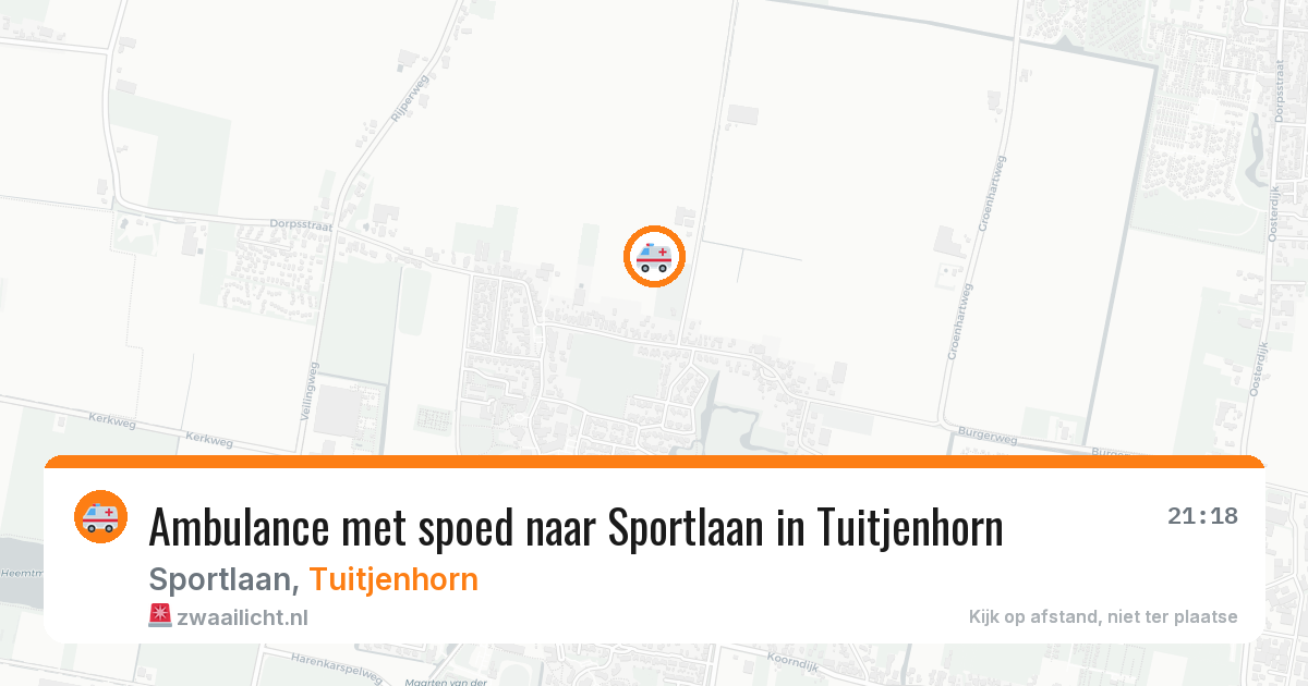 Ambulance met spoed naar Sportlaan in Tuitjenhorn — 12 feb 2026