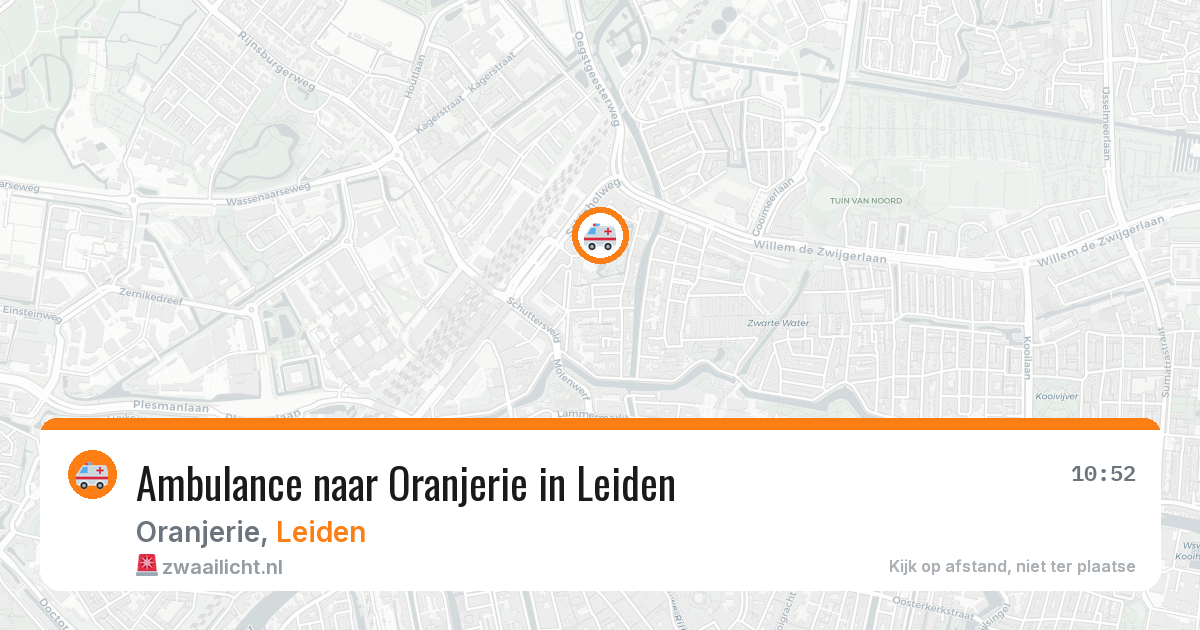 Ambulance naar Oranjerie in Leiden — 7 aug 2026
