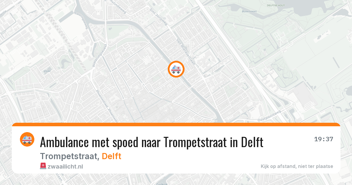 Ambulance met spoed naar Trompetstraat in Delft — 15 apr 2026