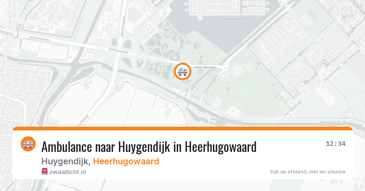 Ambulance naar Huygendijk in Heerhugowaard — 9 aug 2026
