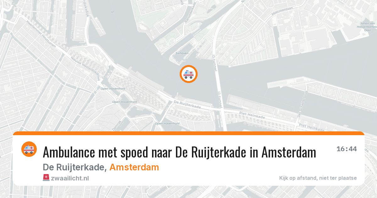 Ambulance met spoed naar De Ruijterkade in Amsterdam — 1 aug 2026