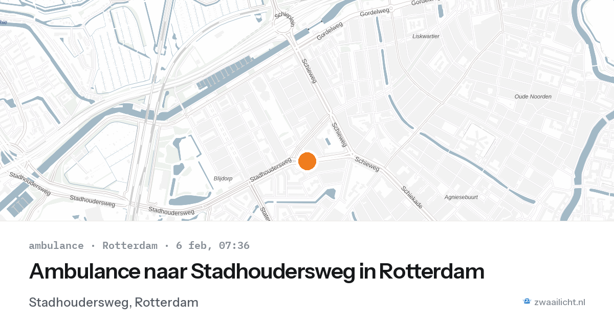 Ambulance naar Stadhoudersweg in Rotterdam — 6 feb 2026