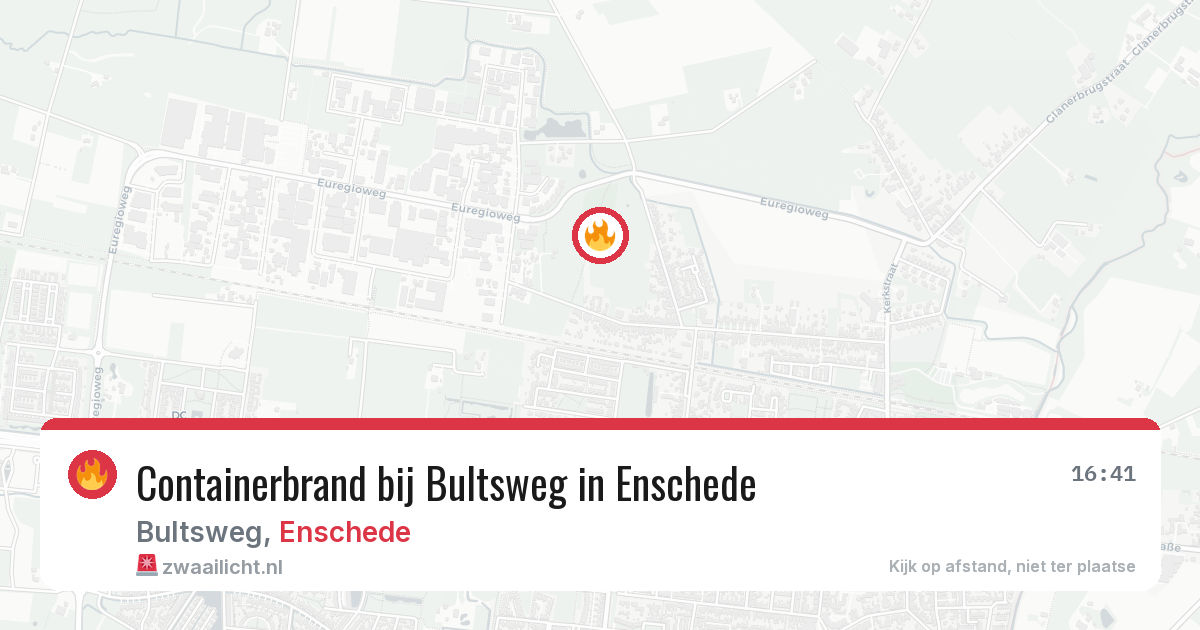 Containerbrand bij Bultsweg in Enschede — 30 jun 2026