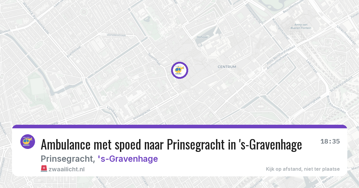 Ambulance met spoed naar Prinsegracht in 's-Gravenhage — 24 jul 2026