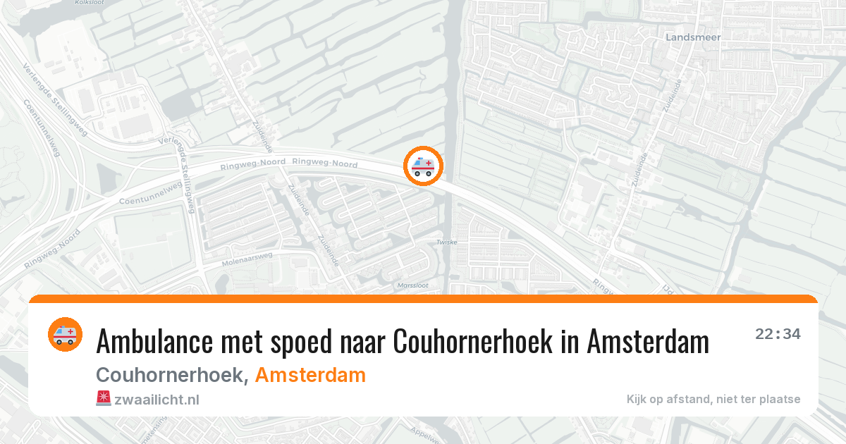 Ambulance met spoed naar Couhornerhoek in Amsterdam — 20 jul 2026