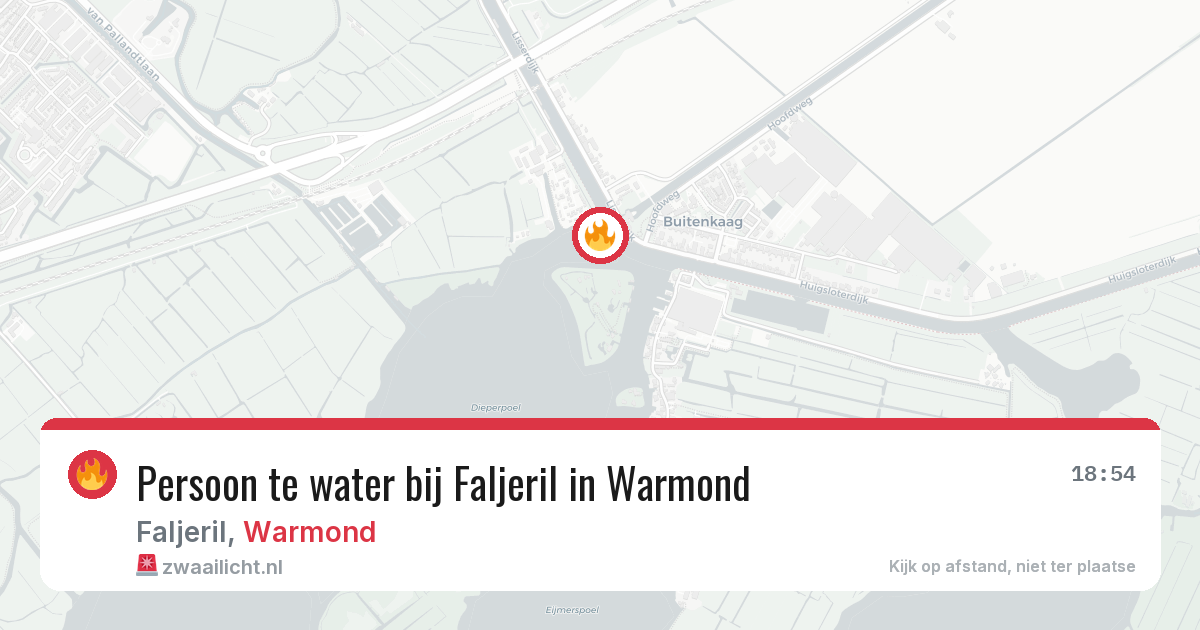 Persoon te water bij Faljeril in Warmond — 1 aug 2026