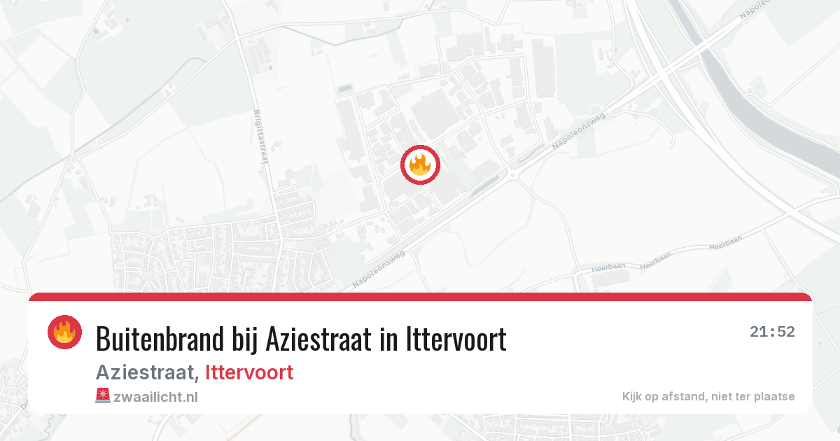 Buitenbrand bij Aziestraat in Ittervoort — 13 apr 2026