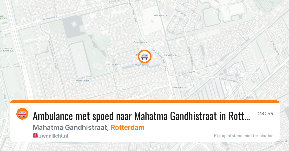 Ambulance met spoed naar Mahatma Gandhistraat in Rotterdam — 14 jul 2026