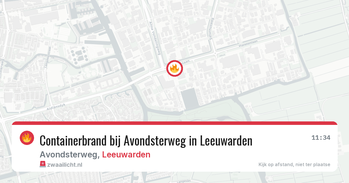 Containerbrand bij Avondsterweg in Leeuwarden — 18 jul 2026