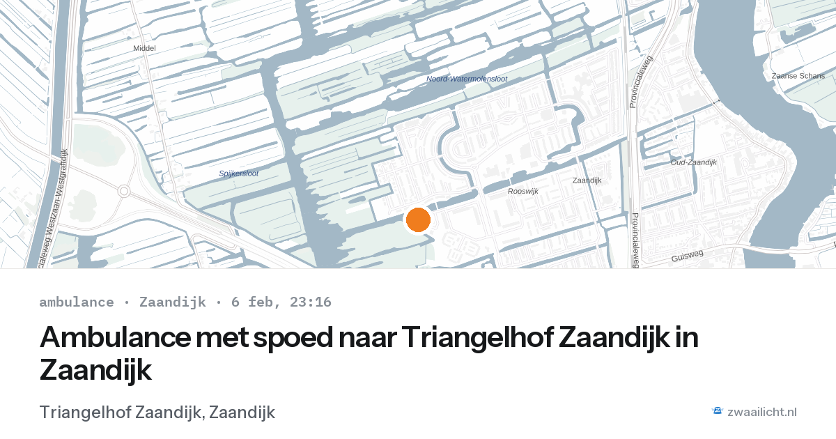 Ambulance met spoed naar Triangelhof Zaandijk in Zaandijk — 6 feb 2026