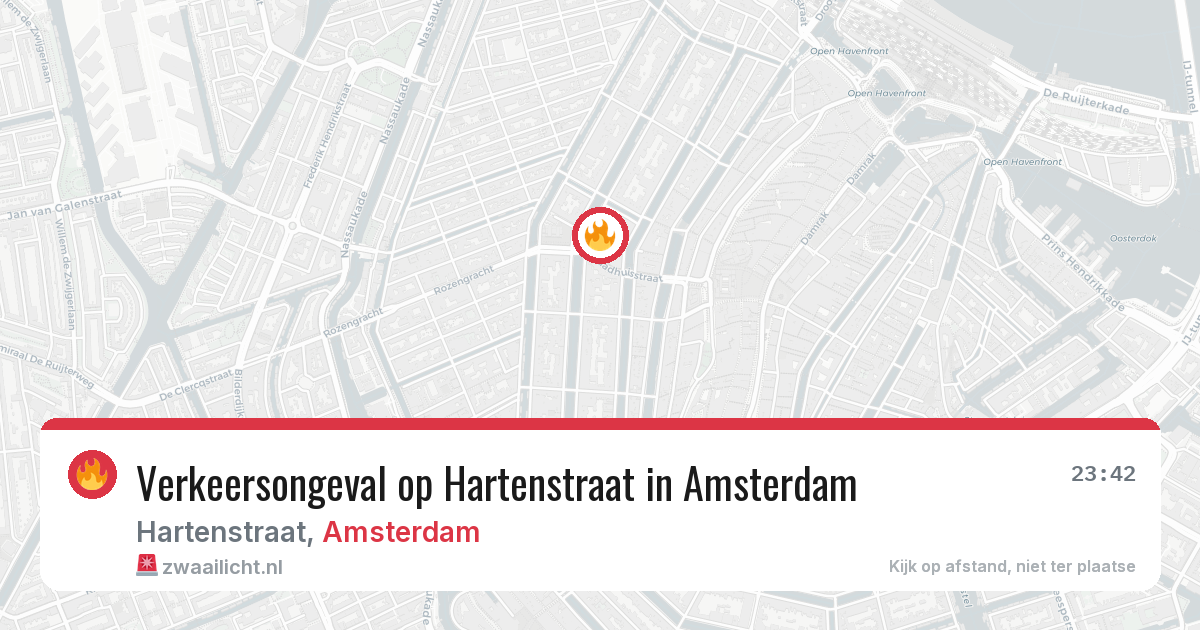 Verkeersongeval op Hartenstraat in Amsterdam — 16 apr 2026