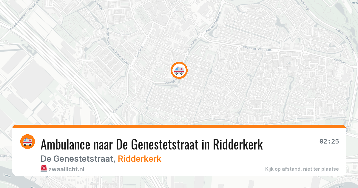 Ambulance naar De Genestetstraat in Ridderkerk — 14 mei 2026
